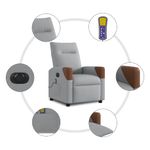 Ingrijire personala si Cosmetice - Sanatate si wellness - Articole wellness - Fotolii de masaj - Fotoliu electric de masaj rabatabil, gri deschis, microfibra - Infinity.ro