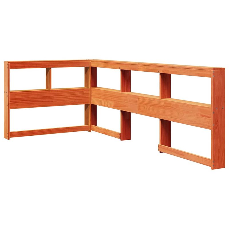 Casa si Gradina - Mobilier - Paturi si accesorii - Paturi - Pat cu biblioteca fara saltea, maro, 90x200 cm, lemn masiv pin - Infinity.ro