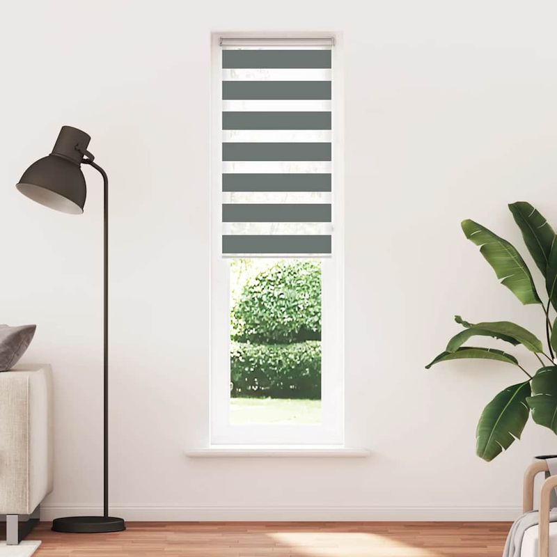 Casa si Gradina - Textile si covoare - Rulouri si jaluzele - Jaluzea tip zebra gri inchis latime tesatura 60,9 cm poliester, mărime 65x230 cm - Infinity.ro
