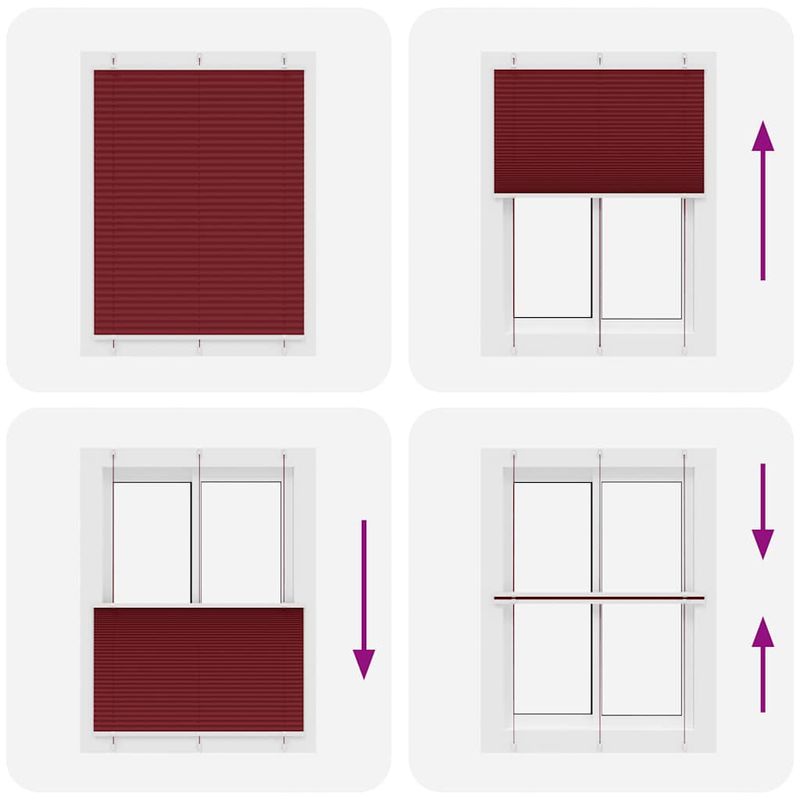 Casa si Gradina - Textile si covoare - Rulouri si jaluzele - Jaluza plisata Bordeaux Rosu 105x100 cm Latime tesatura 104,4cm - Infinity.ro
