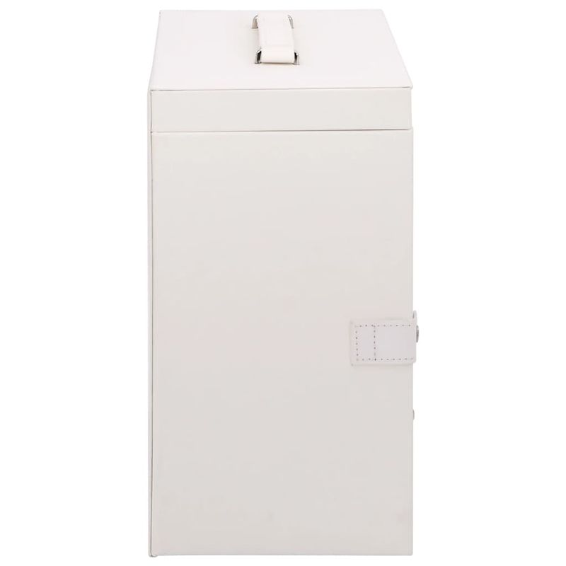 Casa si Gradina - Sanitare - Suporturi si accesorii baie - Accesorii baie - Cutie de bijuterii cu 5 straturi cu oglinda incuiata alba - Infinity.ro