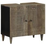 Casa si Gradina - Mobilier - Seturi de mobilier - Seturi baie - Dulap pentru chiuveta de baie, 62x33x58 cm, lemn masiv de mango - Infinity.ro