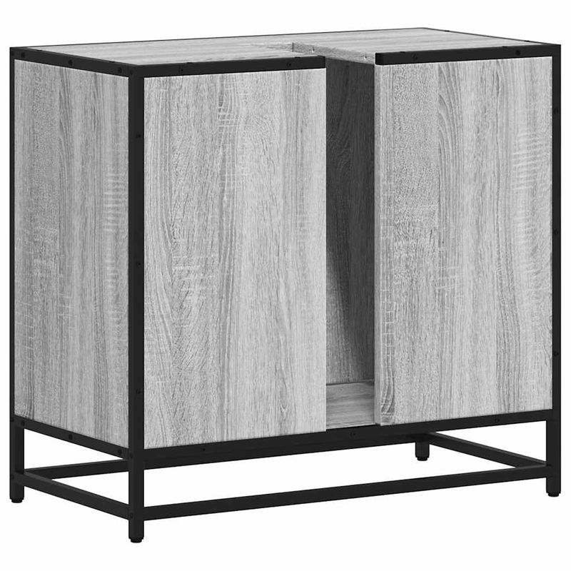 Casa si Gradina - Mobilier - Seturi de mobilier - Seturi baie - Dulap pentru chiuveta de baie gri Sonoma 65x33x60 cm lemn - Infinity.ro
