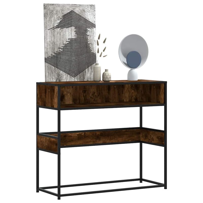 Casa si Gradina - Mobilier - Comode si corpuri - Console - Masuta consola, stejar fumuriu, 90x35x80 cm, lemn prelucrat - Infinity.ro