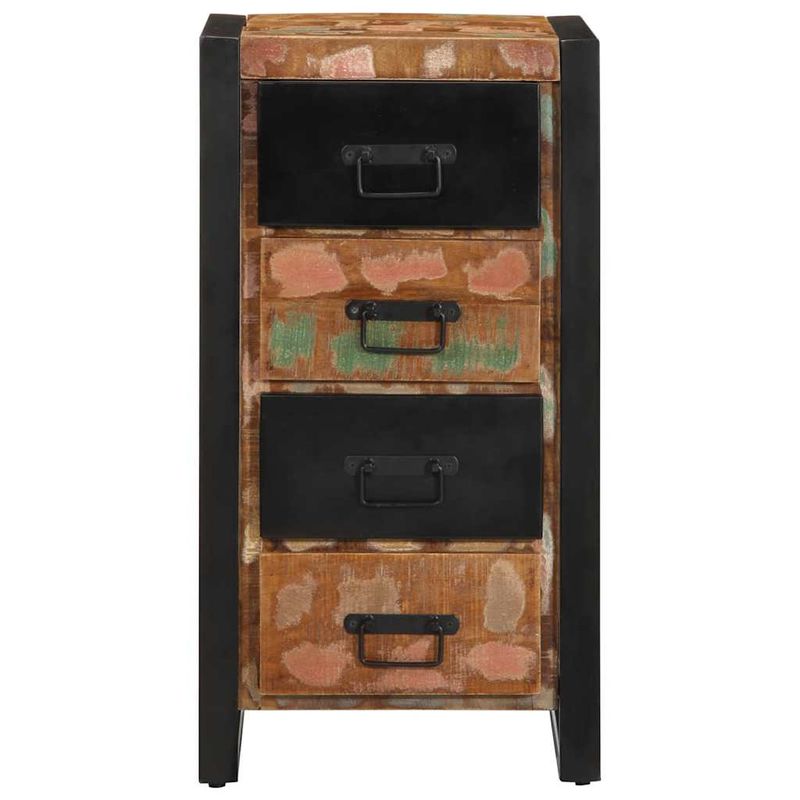 Casa si Gradina - Mobilier - Comode si corpuri - Comode - Dulap cu sertar multicolor 40x40x90 cm lemn masiv recuperat - Infinity.ro