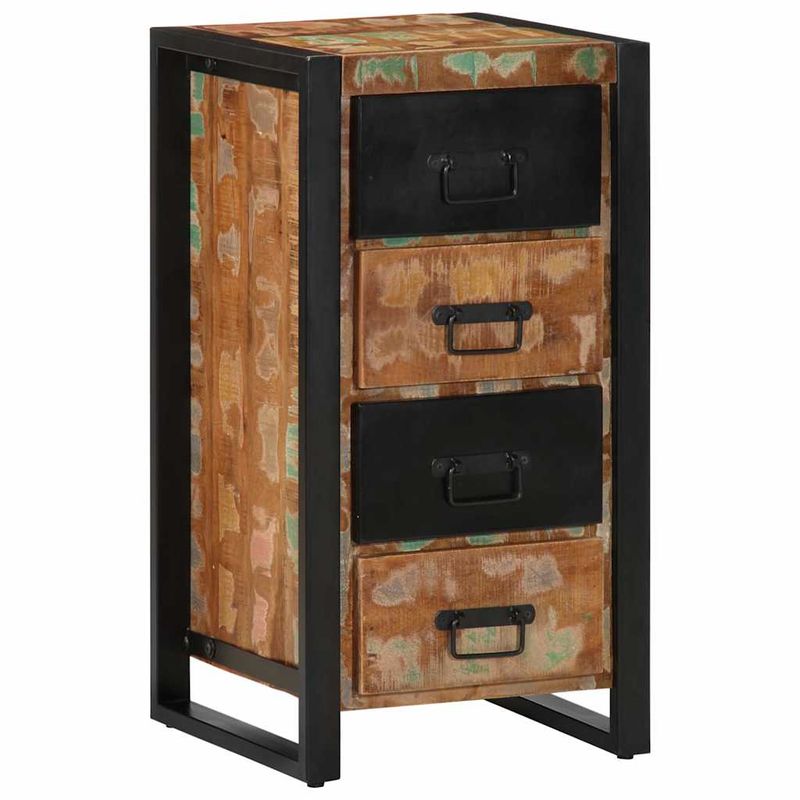 Casa si Gradina - Mobilier - Comode si corpuri - Comode - Dulap cu sertar multicolor 40x40x90 cm lemn masiv recuperat - Infinity.ro