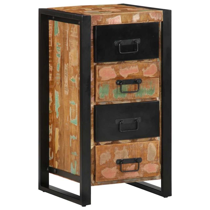 Casa si Gradina - Mobilier - Comode si corpuri - Comode - Dulap cu sertar multicolor 40x40x90 cm lemn masiv recuperat - Infinity.ro