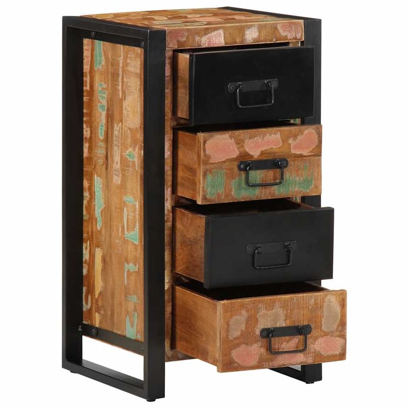 Casa si Gradina - Mobilier - Comode si corpuri - Comode - Dulap cu sertar multicolor 40x40x90 cm lemn masiv recuperat - Infinity.ro