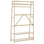 Casa si Gradina - Mobilier - Organizare si depozitare - Cuiere - Cuier pentru haine cu rafturi, 110x40x180 cm, bambus - Infinity.ro