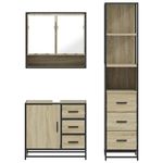 Casa si Gradina - Mobilier - Seturi de mobilier - Seturi baie - Set mobilier de baie, 3 piese, stejar sonoma, lemn prelucrat - Infinity.ro