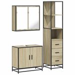 Casa si Gradina - Mobilier - Seturi de mobilier - Seturi baie - Set mobilier de baie, 3 piese, stejar sonoma, lemn prelucrat - Infinity.ro
