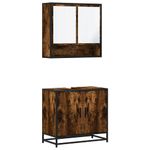 Casa si Gradina - Mobilier - Seturi de mobilier - Seturi baie - Set mobilier de baie, 2 piese, stejar fumuriu, lemn prelucrat - Infinity.ro