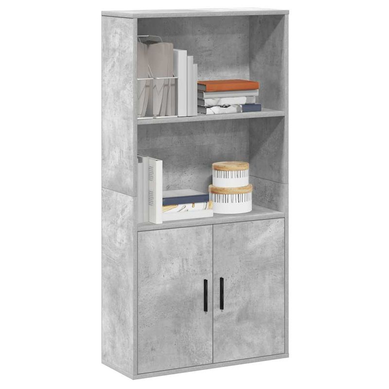 Casa si Gradina - Mobilier - Biblioteci si rafturi - Biblioteci - Biblioteca, gri beton, 60x24x120 cm, lemn prelucrat - Infinity.ro