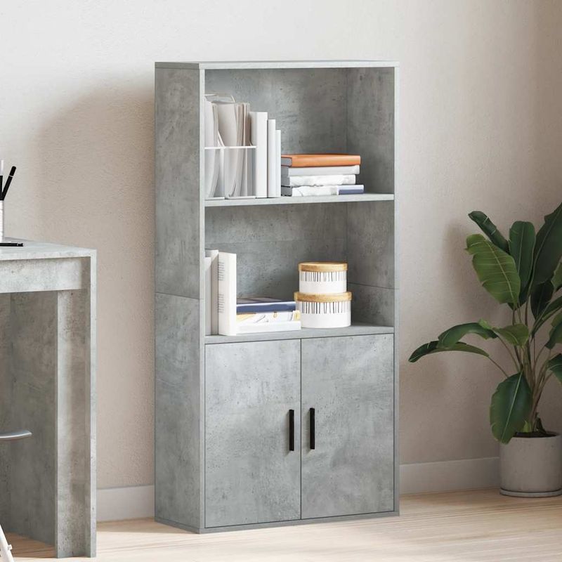 Casa si Gradina - Mobilier - Biblioteci si rafturi - Biblioteci - Biblioteca, gri beton, 60x24x120 cm, lemn prelucrat - Infinity.ro
