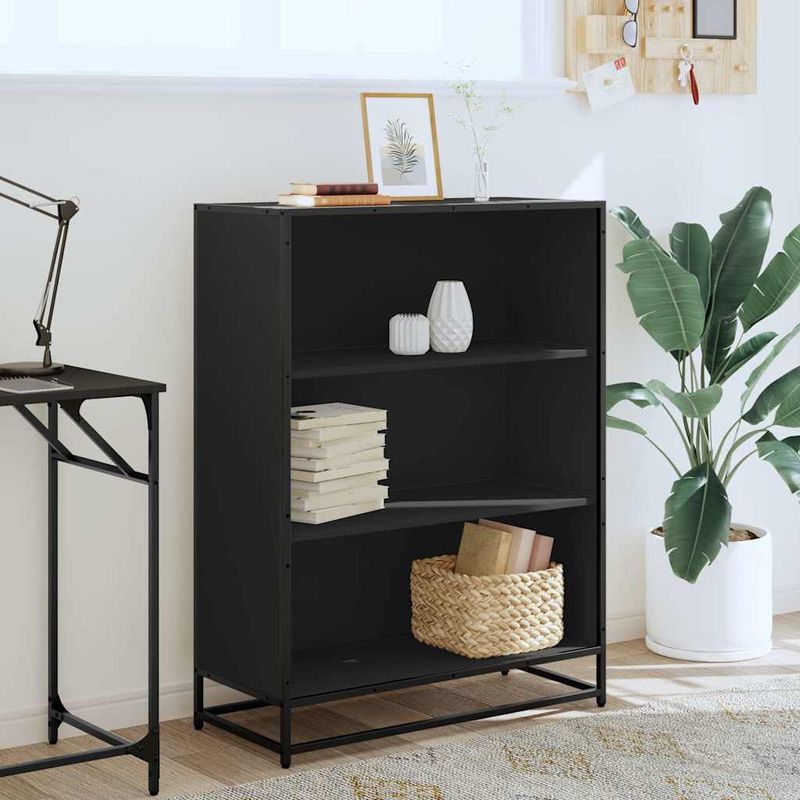 Casa si Gradina - Mobilier - Biblioteci si rafturi - Biblioteci - Biblioteca, negru, 80,5x35x107,5 cm, lemn prelucrat - Infinity.ro