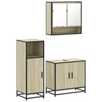 Casa si Gradina - Mobilier - Seturi de mobilier - Seturi baie - Set mobilier de baie, 3 piese, stejar sonoma, lemn prelucrat - Infinity.ro