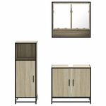 Casa si Gradina - Mobilier - Seturi de mobilier - Seturi baie - Set mobilier de baie, 3 piese, stejar sonoma, lemn prelucrat - Infinity.ro