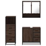 Casa si Gradina - Mobilier - Seturi de mobilier - Seturi baie - Set mobilier de baie, 3 piese, stejar maro, lemn prelucrat - Infinity.ro