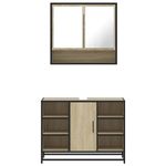 Casa si Gradina - Mobilier - Seturi de mobilier - Seturi baie - Set mobilier de baie, 2 piese, stejar sonoma, lemn prelucrat - Infinity.ro