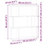 Casa si Gradina - Mobilier - Biblioteci si rafturi - Biblioteci - Dulap cu carti din lemn vechi 80x24x96 cm lemn prelucrat - Infinity.ro