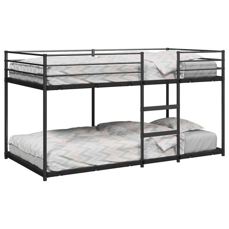 Casa si Gradina - Mobilier - Paturi si accesorii - Paturi - Pat supraetajat fara saltea negru 100x200 cm otel - Infinity.ro