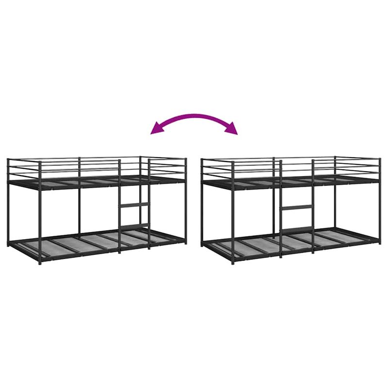 Casa si Gradina - Mobilier - Paturi si accesorii - Paturi - Pat supraetajat fara saltea negru 100x200 cm otel - Infinity.ro
