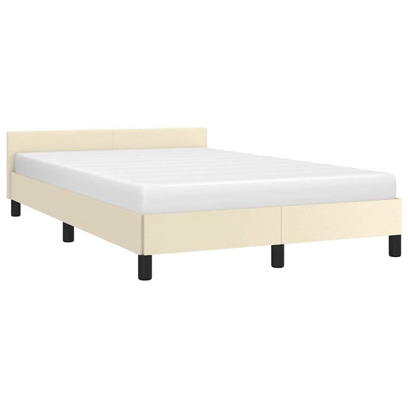 Casa si Gradina - Mobilier - Paturi si accesorii - Paturi - Cadru de pat fara saltea crema 120x190 cm piele artificiala - Infinity.ro