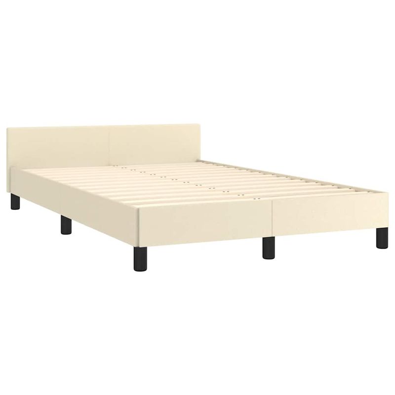 Casa si Gradina - Mobilier - Paturi si accesorii - Paturi - Cadru de pat fara saltea crema 120x190 cm piele artificiala - Infinity.ro