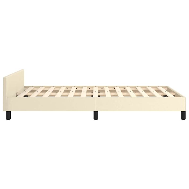 Casa si Gradina - Mobilier - Paturi si accesorii - Paturi - Cadru de pat fara saltea crema 120x190 cm piele artificiala - Infinity.ro