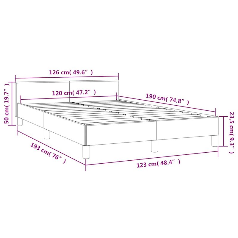 Casa si Gradina - Mobilier - Paturi si accesorii - Paturi - Cadru de pat fara saltea crema 120x190 cm piele artificiala - Infinity.ro