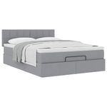 Casa si Gradina - Mobilier - Paturi si accesorii - Paturi - Cadru de pat otoman cu saltea tesatura gri deschis 140x190cm - Infinity.ro
