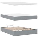 Casa si Gradina - Mobilier - Paturi si accesorii - Paturi - Cadru de pat otoman cu saltea tesatura gri deschis 140x190cm - Infinity.ro