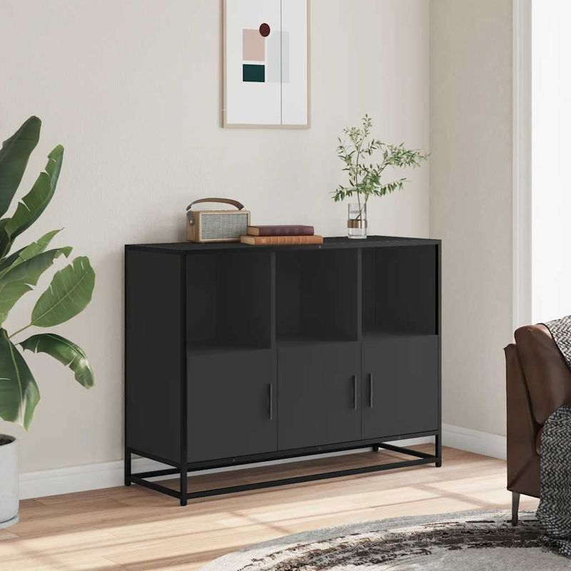 Casa si Gradina - Mobilier - Comode si corpuri - Comode - Dulap, negru, 100x35x76 cm, lemn prelucrat - Infinity.ro