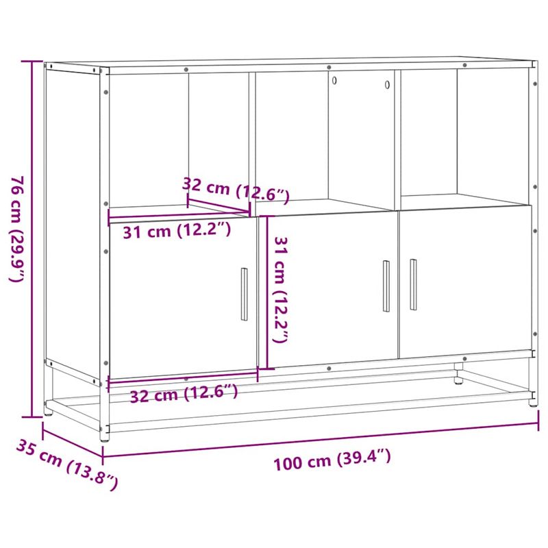 Casa si Gradina - Mobilier - Comode si corpuri - Comode - Dulap, negru, 100x35x76 cm, lemn prelucrat - Infinity.ro