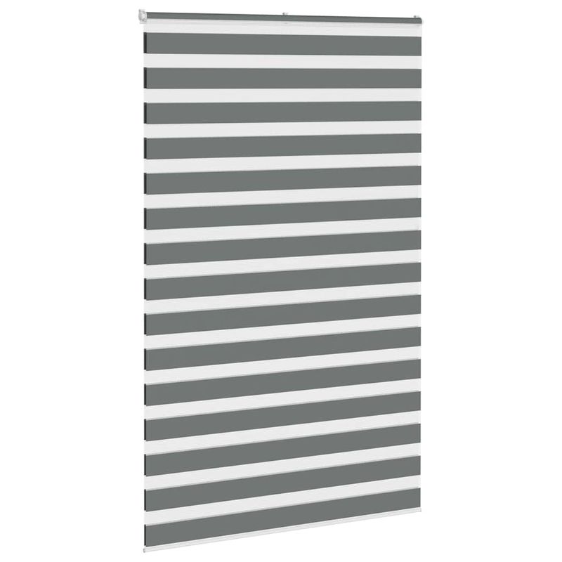 Casa si Gradina - Textile si covoare - Rulouri si jaluzele - Jaluzea tip zebra gri inchis latime tesatura 145,9 cm poliester, mărime 150x200 cm - Infinity.ro