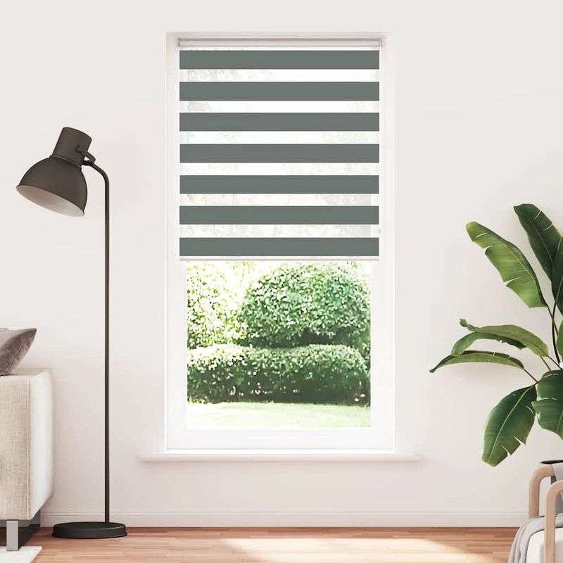 Casa si Gradina - Textile si covoare - Rulouri si jaluzele - Jaluzea tip zebra gri inchis latime tesatura 100,9 cm poliester, mărime 105x230 cm - Infinity.ro