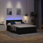 Casa si Gradina - Mobilier - Paturi si accesorii - Paturi - Cadru de pat otoman cu saltea neagra 140x190cm catifea - Infinity.ro