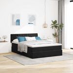 Casa si Gradina - Mobilier - Paturi si accesorii - Paturi - Cadru de pat otoman cu saltea neagra 140x190cm catifea - Infinity.ro