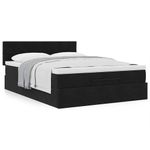Casa si Gradina - Mobilier - Paturi si accesorii - Paturi - Cadru de pat otoman cu saltea neagra 140x190cm catifea - Infinity.ro