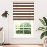 Casa si Gradina - Textile si covoare - Rulouri si jaluzele - Jaluzea tip zebra maro latime tesatura 130,9 cm poliester, mărime 135x230 cm - Infinity.ro