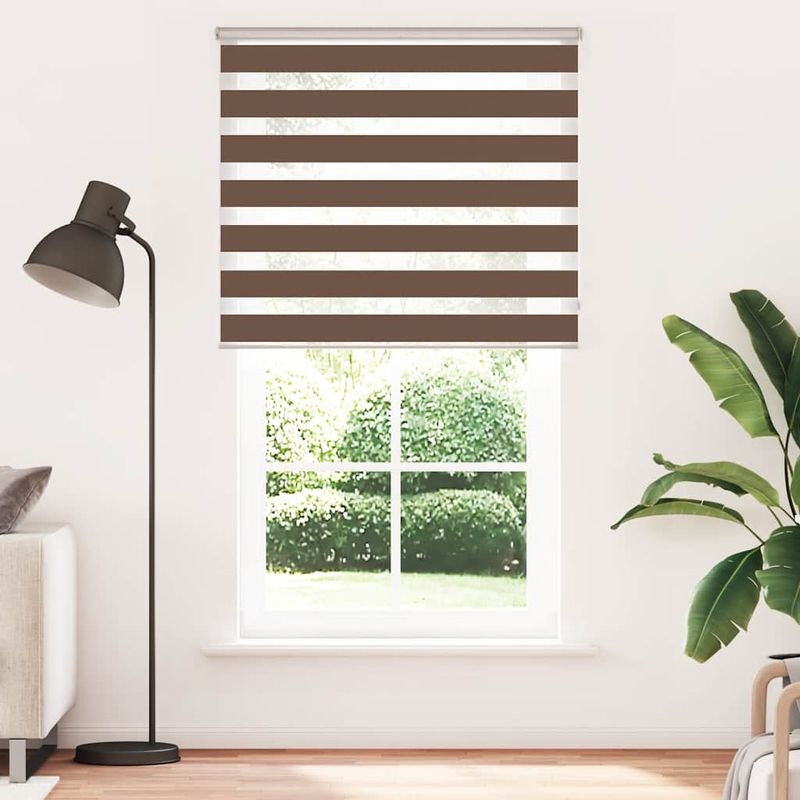 Casa si Gradina - Textile si covoare - Rulouri si jaluzele - Jaluzea tip zebra maro latime tesatura 130,9 cm poliester, mărime 135x230 cm - Infinity.ro