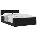 Casa si Gradina - Mobilier - Paturi si accesorii - Paturi - Cadru de pat otoman cu saltea neagra 140x190cm catifea - Infinity.ro