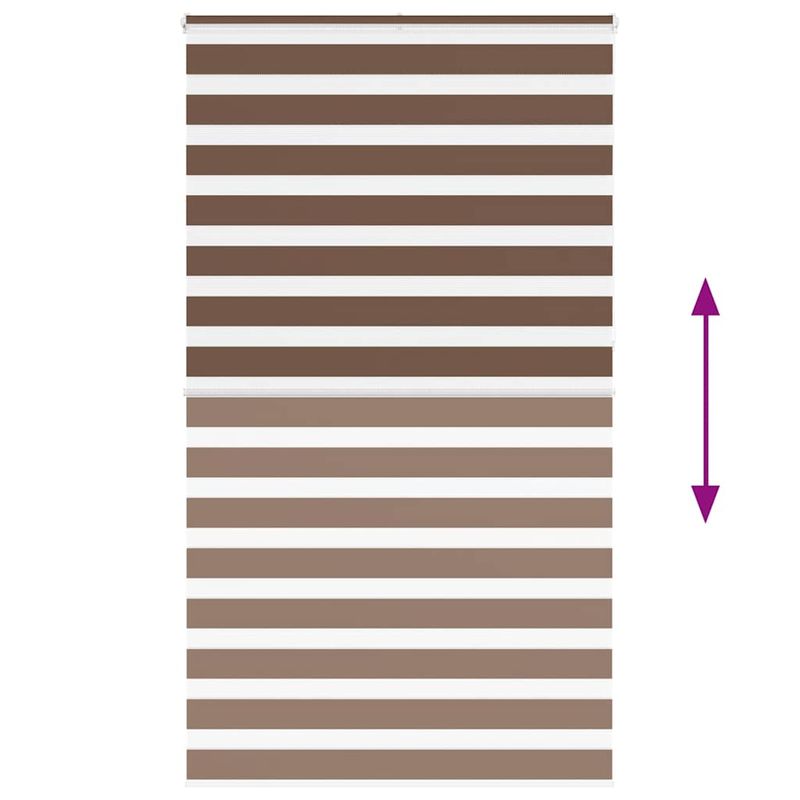 Casa si Gradina - Textile si covoare - Rulouri si jaluzele - Jaluzea tip zebra maro latime tesatura 130,9 cm poliester, mărime 135x230 cm - Infinity.ro