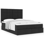Casa si Gradina - Mobilier - Paturi si accesorii - Paturi - Cadru de pat otoman cu saltea tesatura neagra 140x190cm - Infinity.ro