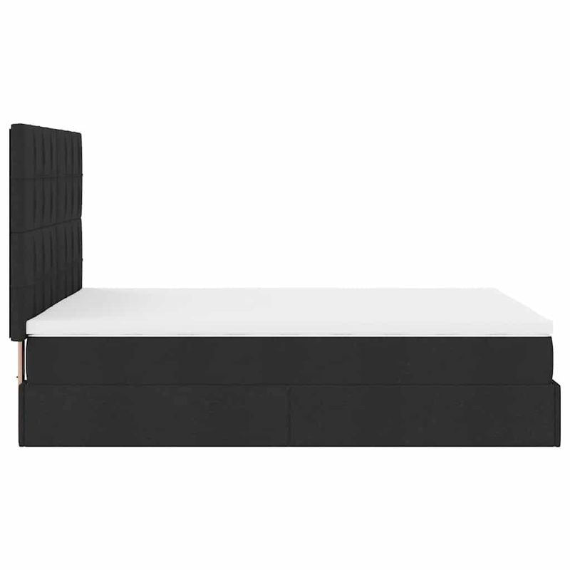 Casa si Gradina - Mobilier - Paturi si accesorii - Paturi - Cadru de pat otoman cu saltea tesatura neagra 140x190cm - Infinity.ro