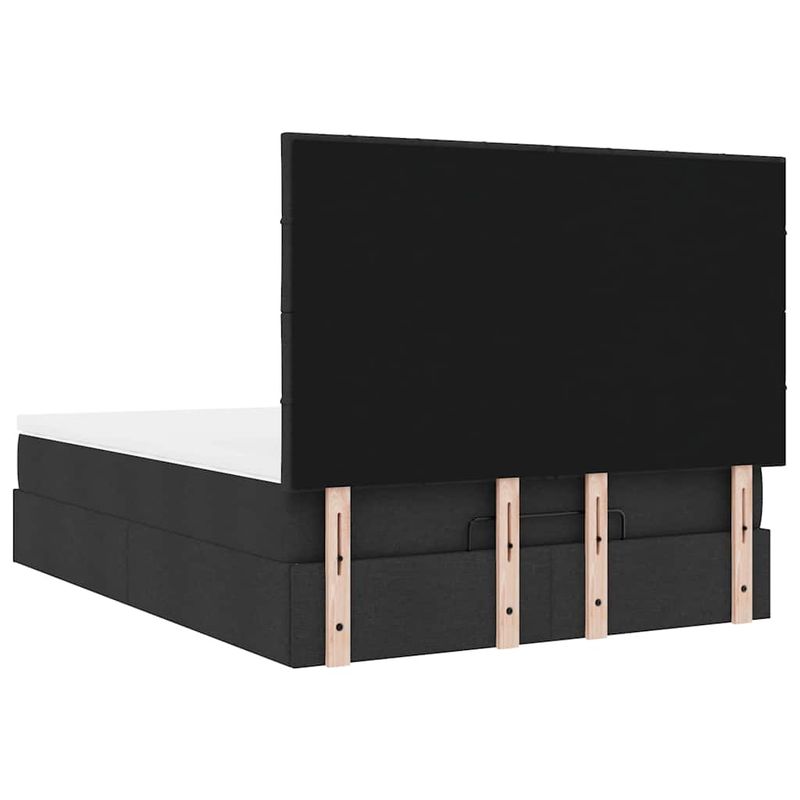 Casa si Gradina - Mobilier - Paturi si accesorii - Paturi - Cadru de pat otoman cu saltea tesatura neagra 140x190cm - Infinity.ro