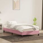 Casa si Gradina - Mobilier - Paturi si accesorii - Paturi - Cadru de pat fara saltea roz 90x210 cm catifea - Infinity.ro