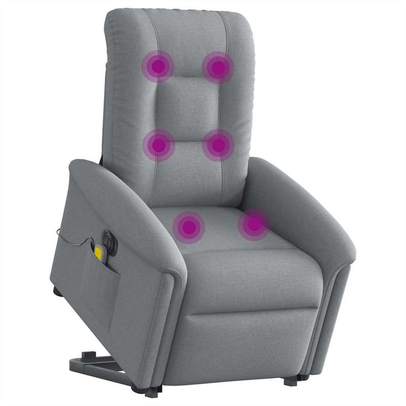 Ingrijire personala si Cosmetice - Sanatate si wellness - Articole wellness - Fotolii de masaj - Fotoliu electric masaj rabatabil cu ridicare, gri inchis textil - Infinity.ro