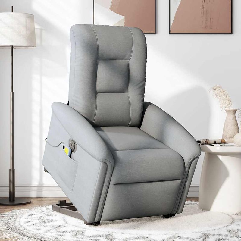 Ingrijire personala si Cosmetice - Sanatate si wellness - Articole wellness - Fotolii de masaj - Fotoliu electric masaj rabatabil cu ridicare, gri inchis textil - Infinity.ro