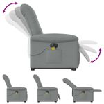 Ingrijire personala si Cosmetice - Sanatate si wellness - Articole wellness - Fotolii de masaj - Fotoliu electric masaj rabatabil cu ridicare, gri inchis textil - Infinity.ro